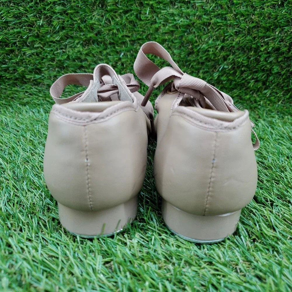 Capezio Future Star SIZE 13 Girls Tap Dance Shoes Ribbon Tie Tan Beige